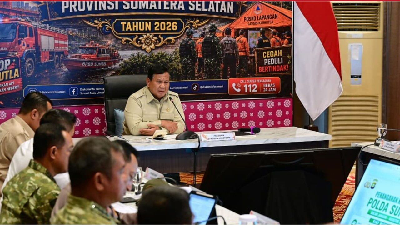 Prabowo Monitors Forest and Land Fire Response